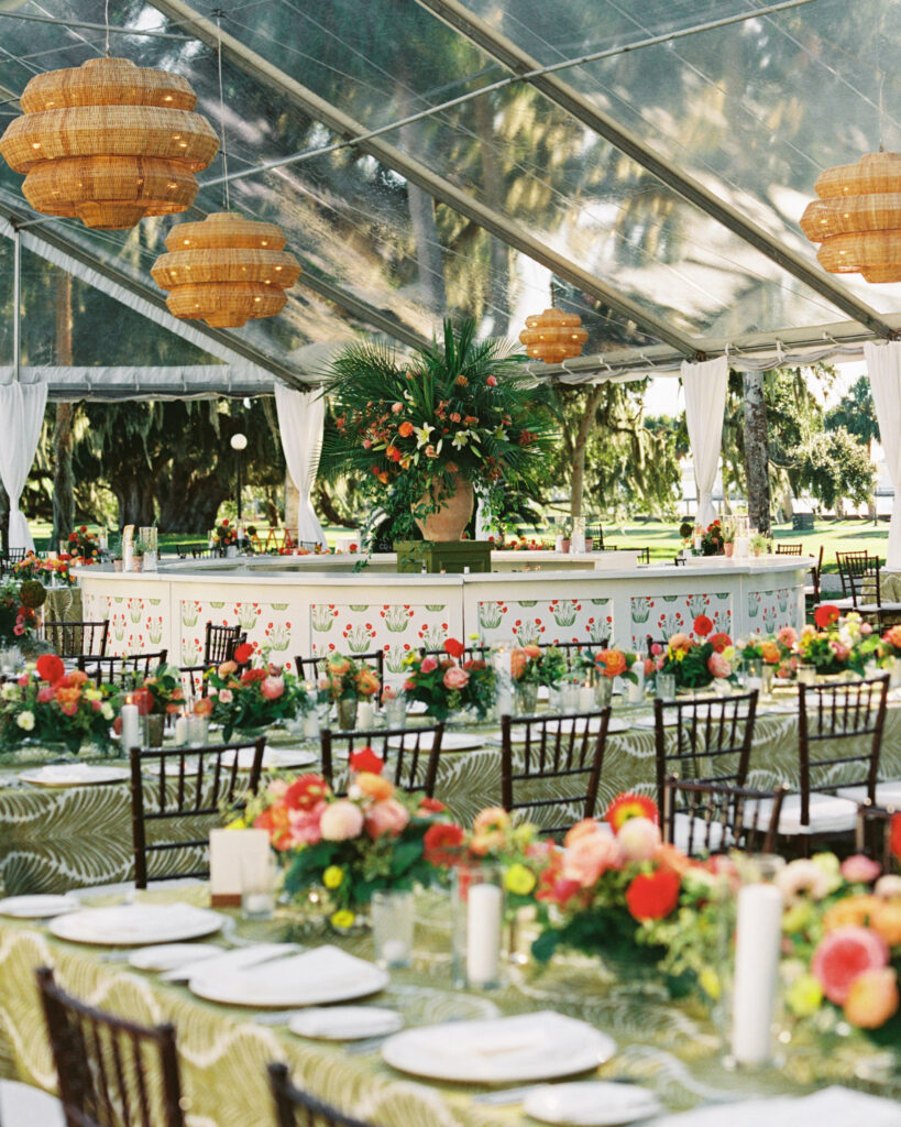 Reception detail space at Crane Cottage on Jekyll Island