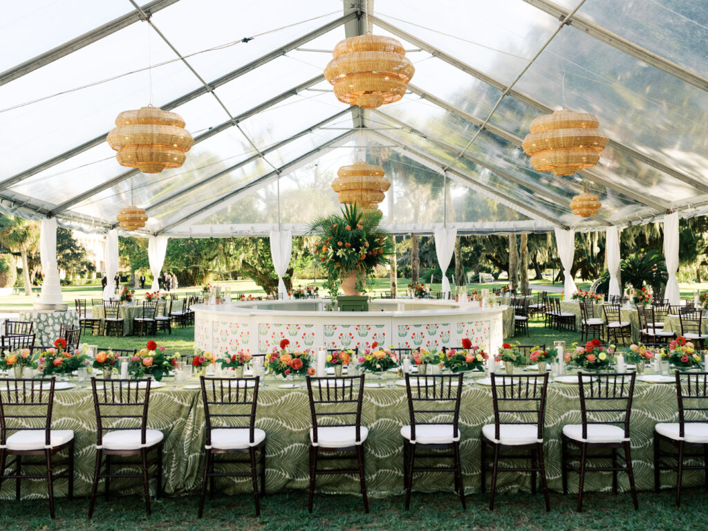 Reception detail space at Crane Cottage on Jekyll Island