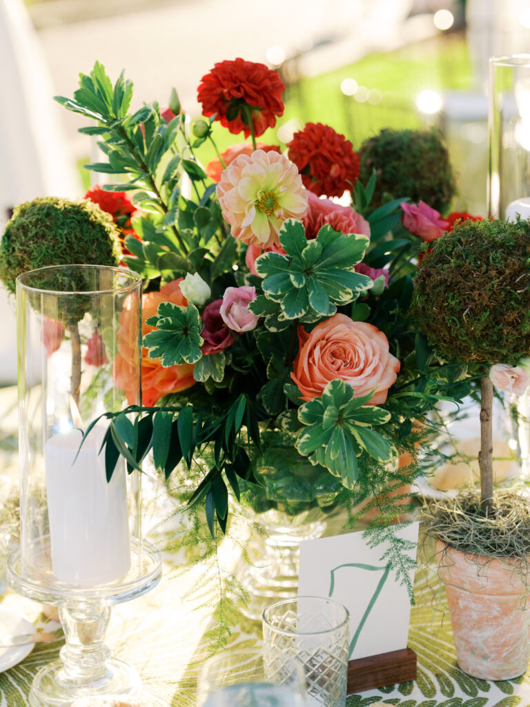 Close up of reception detail space at Crane Cottage on Jekyll Island
