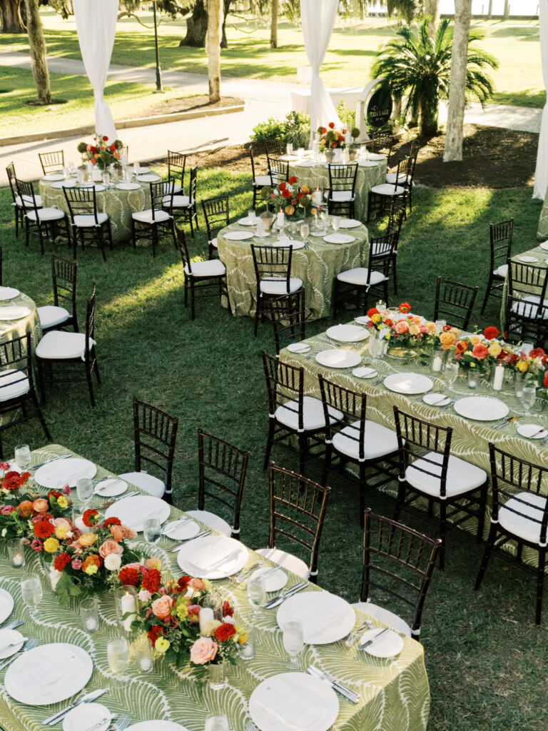 Reception detail space at Crane Cottage on Jekyll Island