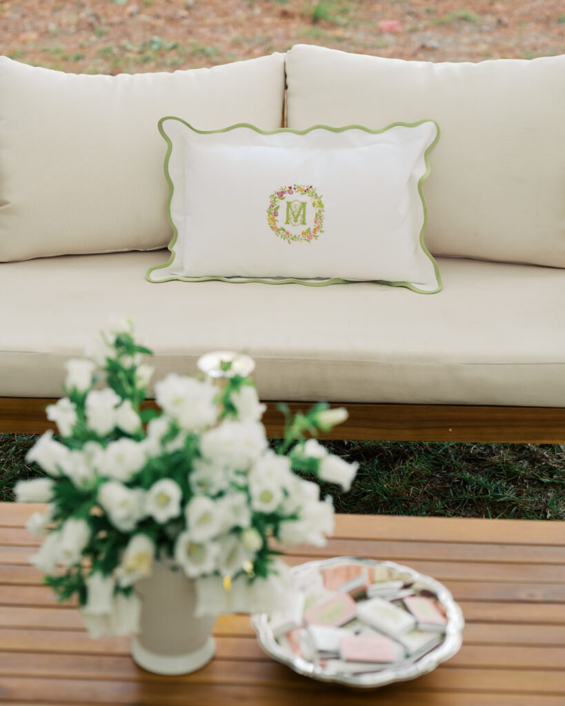 Custom monogrammed pillow